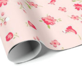 Papier Cadeau Vintage floral (Coin rond)