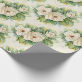 Papier Cadeau Vintage floral Magnolia blanc (Coin)