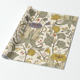 Papier Cadeau Vintage Floral vintage motif transparent. Pop rétr