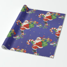 Vintage Flying Père Noël - Joyeux Noël