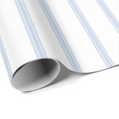 Papier Cadeau Vintage Français Ticking Stripe Motif bleu cadeau (Coin rond)