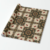 Papier Cadeau Vintage Gothic Christmas Kaleidoscope Pattern (Déroulé)