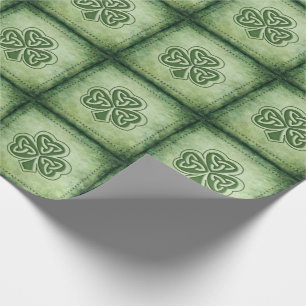 Papier Cadeau Vintage grundge shamrock irlandais tendance