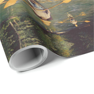 Papier Cadeau Vintage Gustave Caillebotte Skiffs sur les Yerres