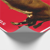 Papier Cadeau Vintage Hereford Bull sur Red (Coin)