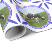 Papier Cadeau Vintage Hollandais Carreaux Delsoftware Vache Holl (Coin rond)