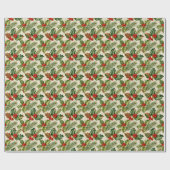 Papier Cadeau Vintage Holly (Plat)