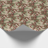 Papier Cadeau Vintage Holly Christmas Wrapping Paper (Coin)