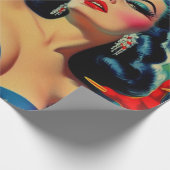 Papier Cadeau Vintage horreur vampire fille (Coin)