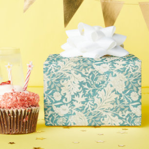 Papier Cadeau Vintage John Henry Dearle Aqua Motif Floral