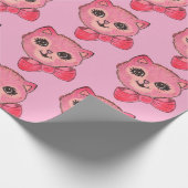 Papier Cadeau Vintage Kitty Pink Wrapping Paper (Coin)