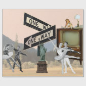 Papier Cadeau Vintage Look American Collage (Plat)