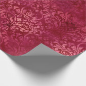 Papier Cadeau Vintage Magenta Gold Damask Grunge texture (Coin)