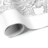 Papier Cadeau Vintage Map of Boston (Coin rond)