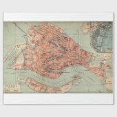 Papier Cadeau Vintage Map of Venice Italy (Plat)