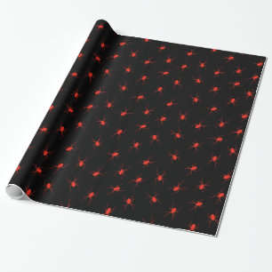 Papier Cadeau Vintage moderne Araignée rouge d'Halloween