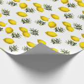 Papier Cadeau Vintage moderne citron et Motif d'olive (Coin)