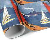 Papier Cadeau Vintage Napoli Voyage Amour Romance (Coin rond)