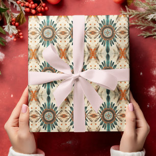 Papier Cadeau Vintage Native Feather Retro Dream Catcher Motif