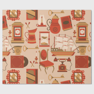 Papier Cadeau vintage nautique rétro marine antique navire
