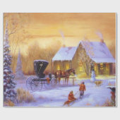 Papier Cadeau Vintage, Noël à la campagne (Plat)