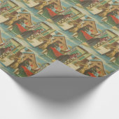 Papier Cadeau Vintage Noël Accueil (Coin)