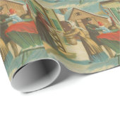 Papier Cadeau Vintage Noël Accueil (Coin rond)