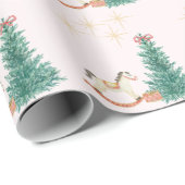 Papier Cadeau Vintage Noël Baby shower Invitation (Coin rond)