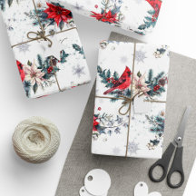 Vintage Noël Cardinal Poinsettia Motif