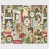 PAPIER CADEAU VINTAGE NOËL COLLAGE (Plat)