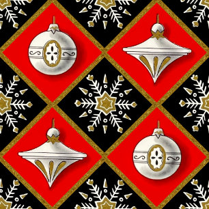 Papier Cadeau Vintage Noël Harlequin Motif