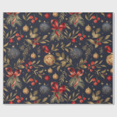 Papier Cadeau Vintage Noel Holiday  (Plat)