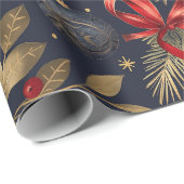 Papier Cadeau Vintage Noel Holiday  (Coin rond)