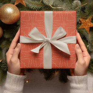 Papier Cadeau Vintage Noël Orange Motif sans couture