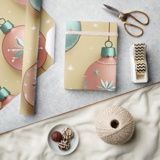 Papier Cadeau Vintage Noël Ornements Vacances (Artisanat)