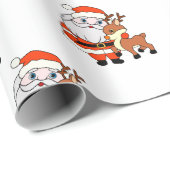 Papier Cadeau Vintage Noël Père Noël (Coin rond)