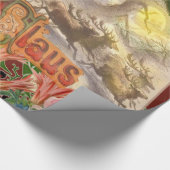 Papier Cadeau Vintage Noël Père Noël Sleigh (Coin)