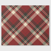 Papier Cadeau Vintage Noël Plaid Red Holiday (Plat)