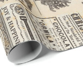 Papier Cadeau Vintage Noël Publicité Papier d'enveloppement (Coin rond)