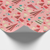 Papier Cadeau Vintage Noël rose (Coin)