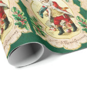 Papier Cadeau Vintage noël santa claus (Coin rond)