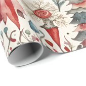 Papier Cadeau Vintage Noël Scandinave Design (Coin rond)