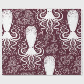 Papier Cadeau vintage Octopus pattern. (Plat)
