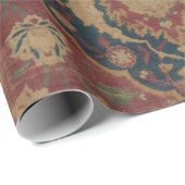 Papier Cadeau Vintage Oriental Perse Motif rouge (Coin rond)