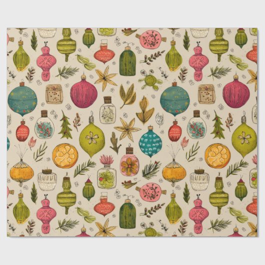 Papier Cadeau Vintage Ornament Pattern (Plat)