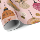 Papier Cadeau Vintage Ornament Pattern (Coin rond)