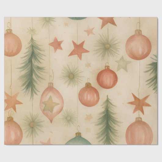 Papier Cadeau Vintage Ornament Wrapping Paper (Plat)
