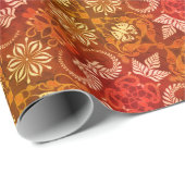 Papier Cadeau Vintage Paisley Latte Art  (Coin rond)