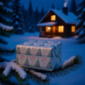 Papier Cadeau Vintage pâle Joyeux Noël