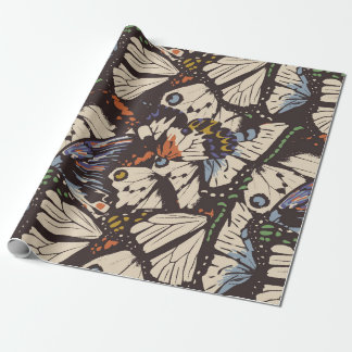 Papier Cadeau Vintage papillons surface motif. Coloré, t